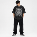 Men's oversized graphic print t-shirt with vintage wash finish