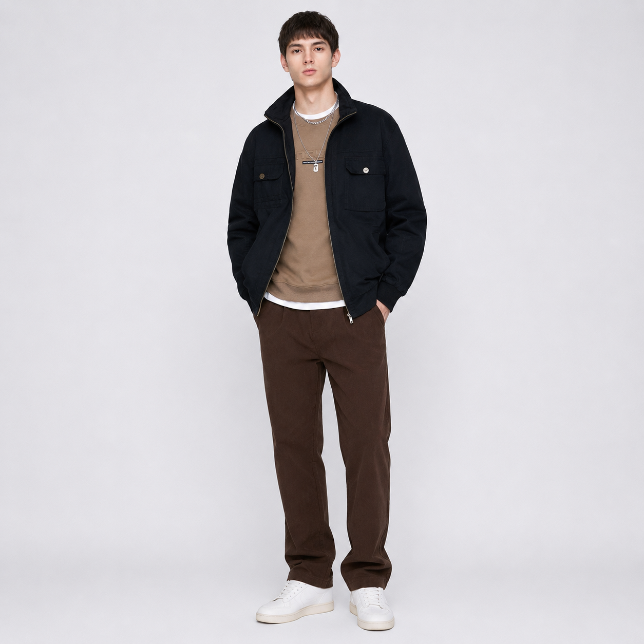 Everyday men's jacket with practical pocket details