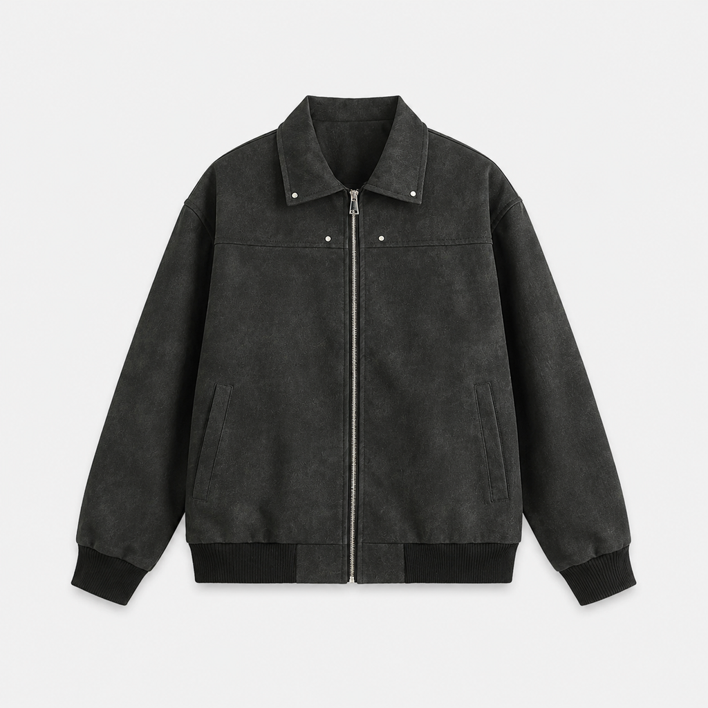 Men's relaxed fit zip-front jacket