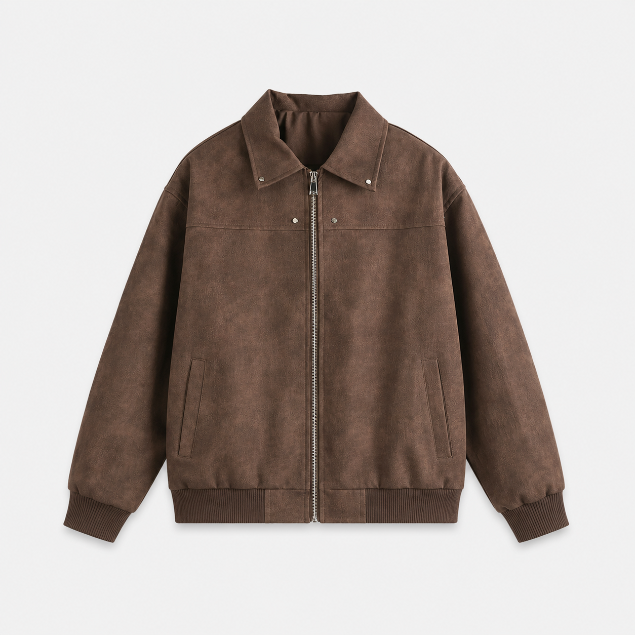 Brown men's casual jacket with long sleeves