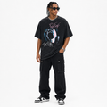 Men's oversized washed graphic t-shirt in dark gray
