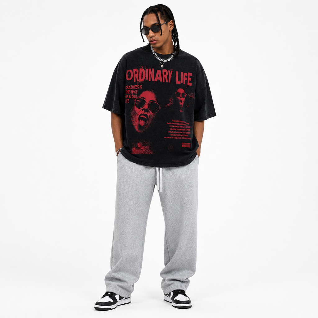 Men's vintage graphic print t-shirt in black