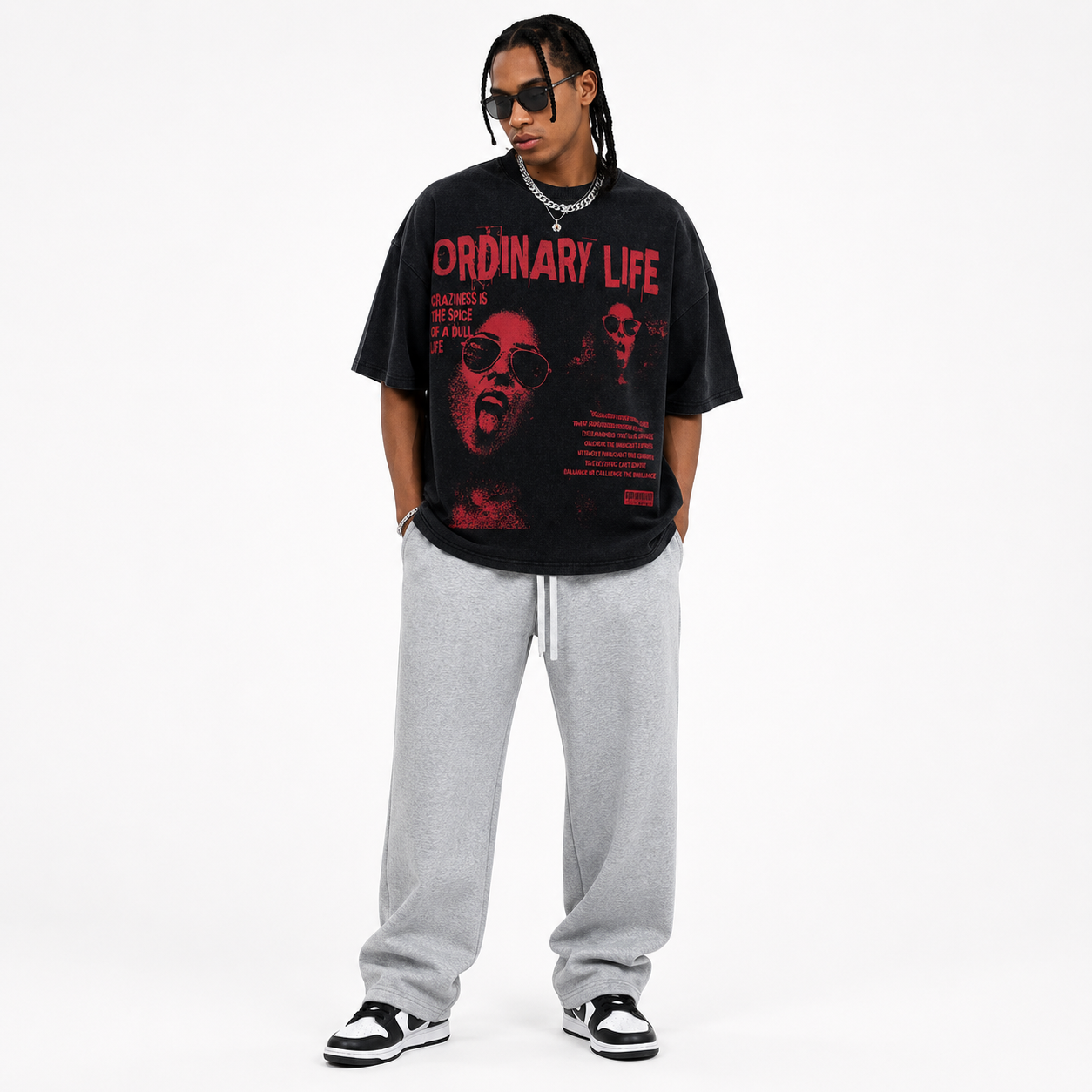 Men's vintage graphic print t-shirt in black