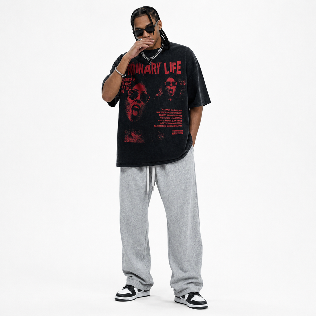 Men's casual streetwear graphic t-shirt