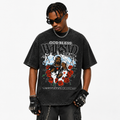 Men's vintage wash graphic print t-shirt in black