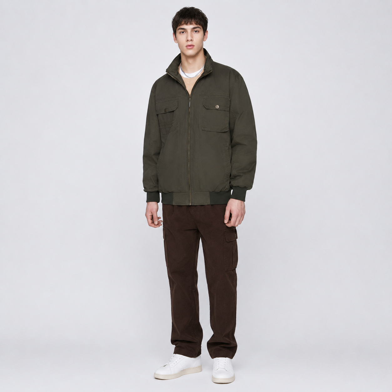 Men's lightweight utility jacket with front pockets