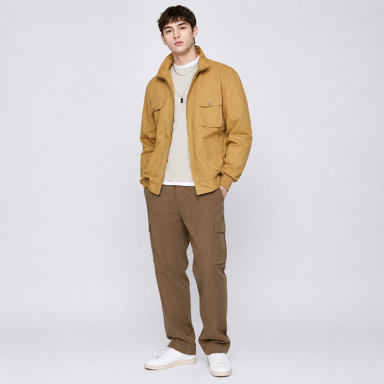 Men's zip-front jacket for casual styling