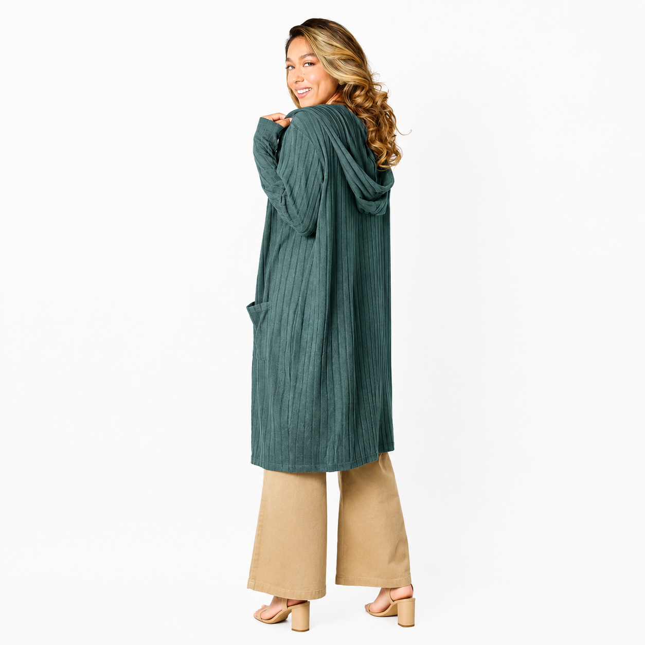Women's casual layering cardigan with hood
