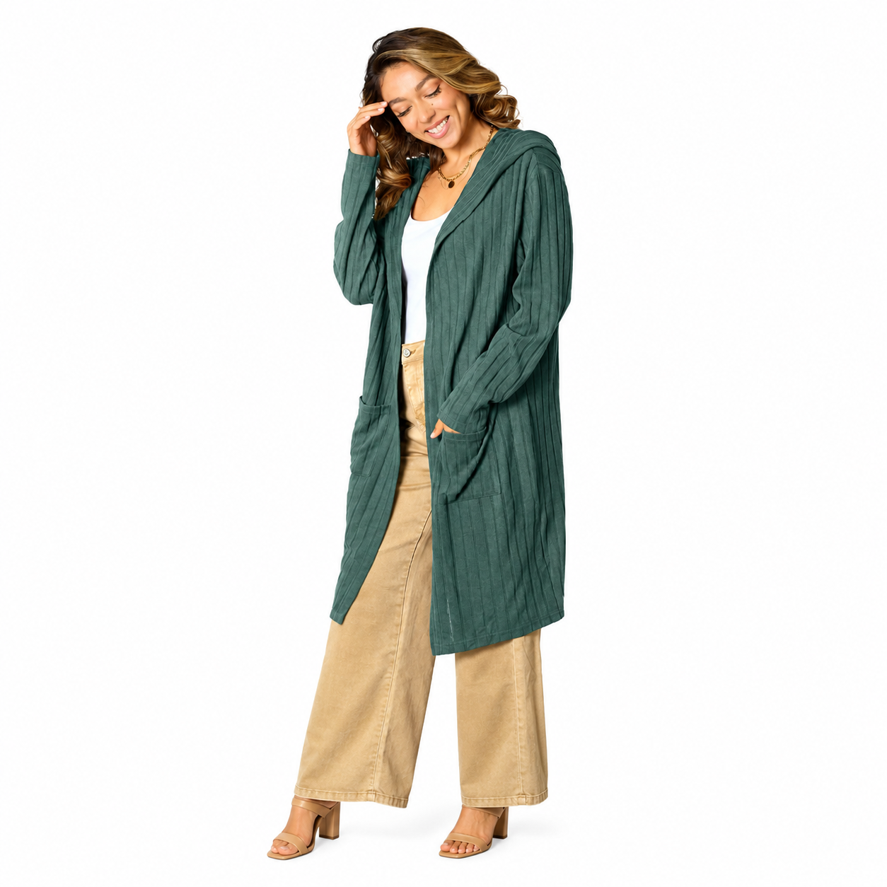 Comfortable hooded cardigan designed for women