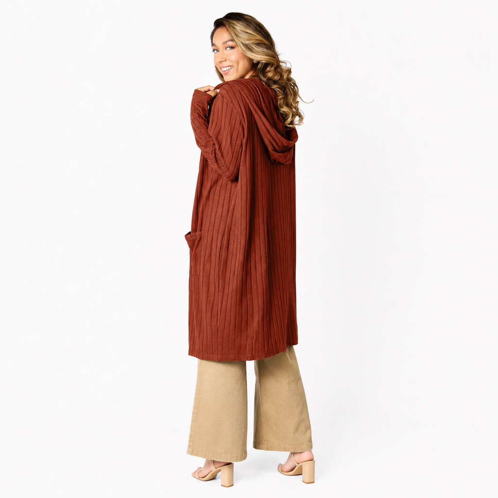 Long sleeve hooded cardigan for everyday wear