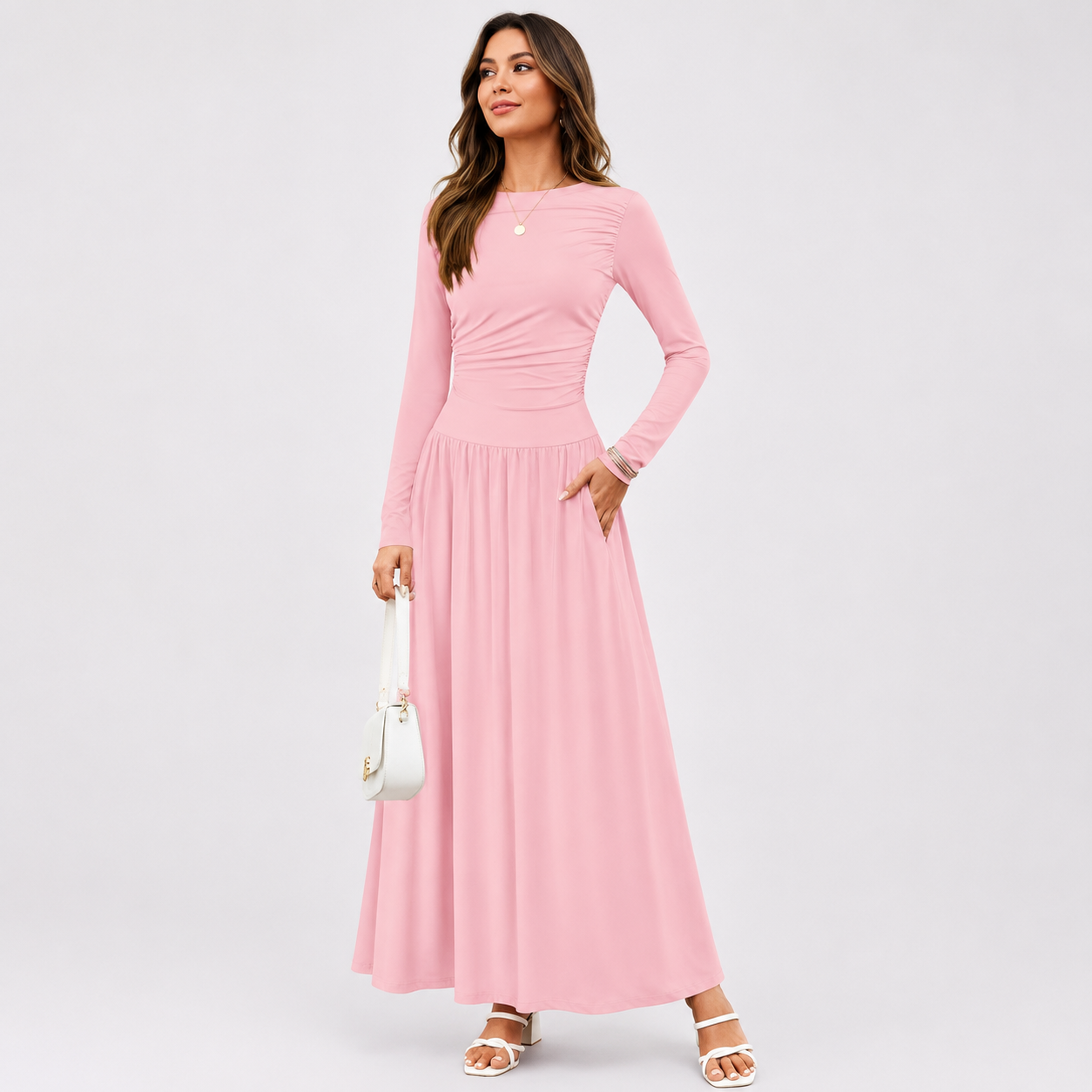 Women's relaxed fit maxi dress with pockets