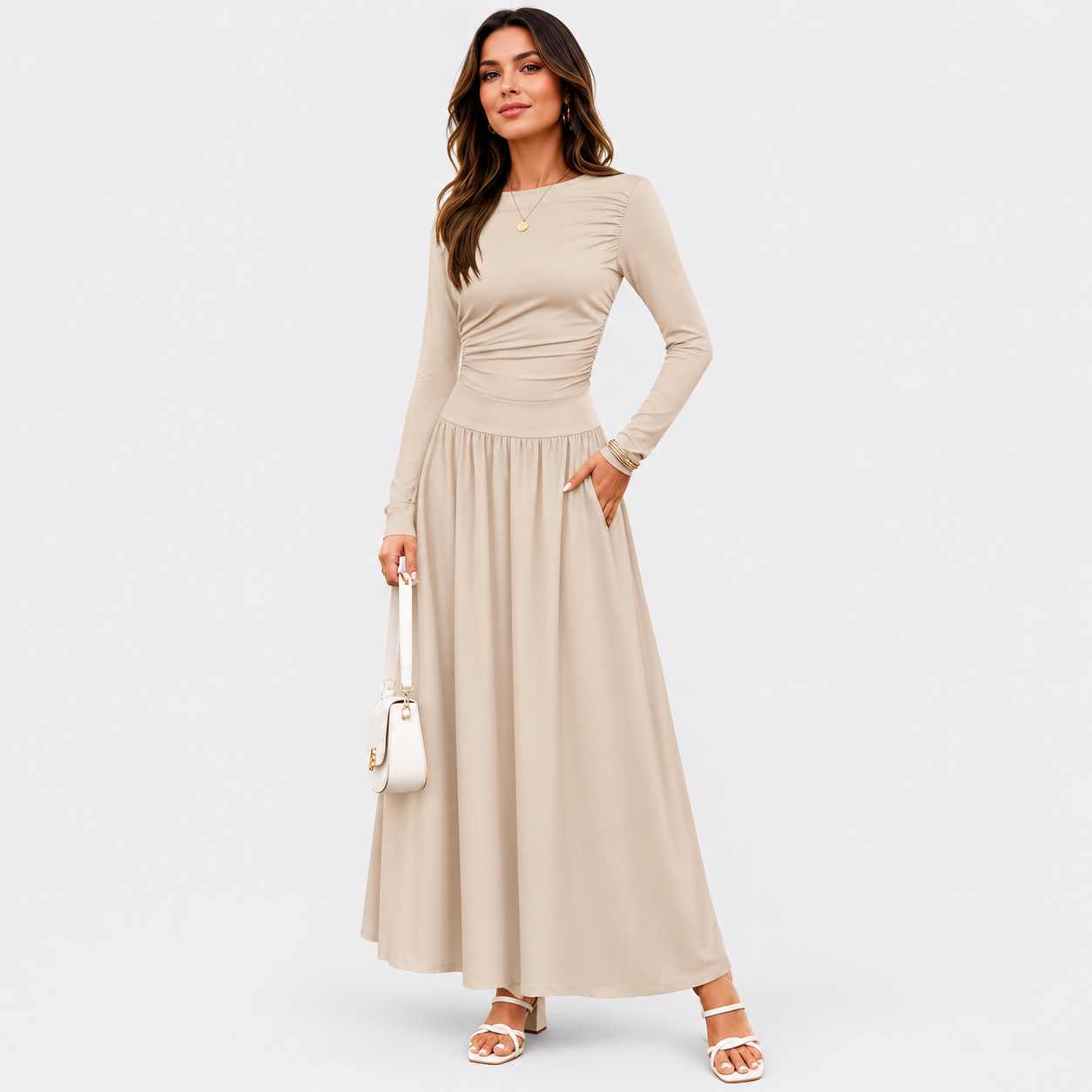 Flowy pocket dress for women