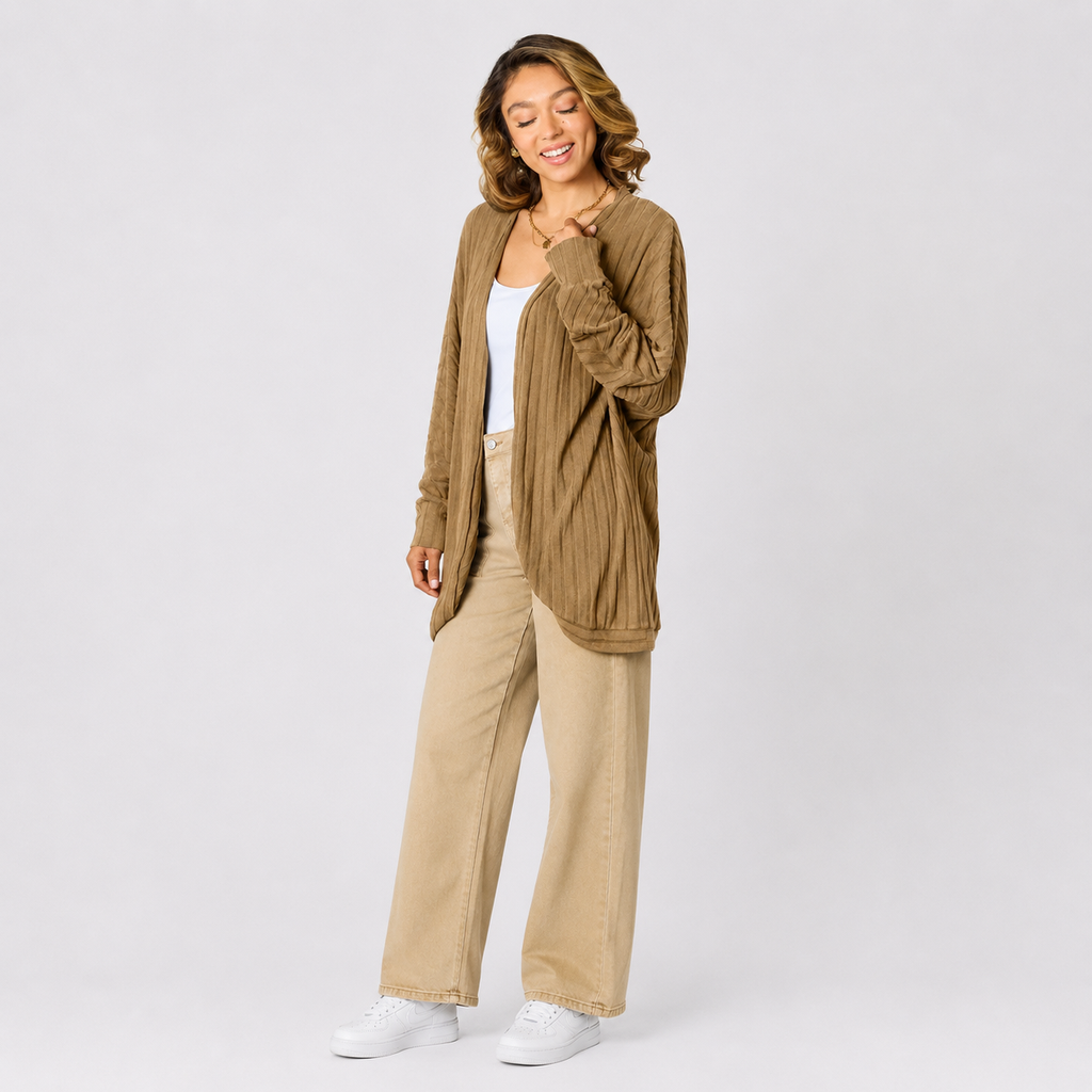 Women's casual layering cardigan with long sleeves