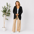 Soft ribbed knit cardigan designed for everyday wear