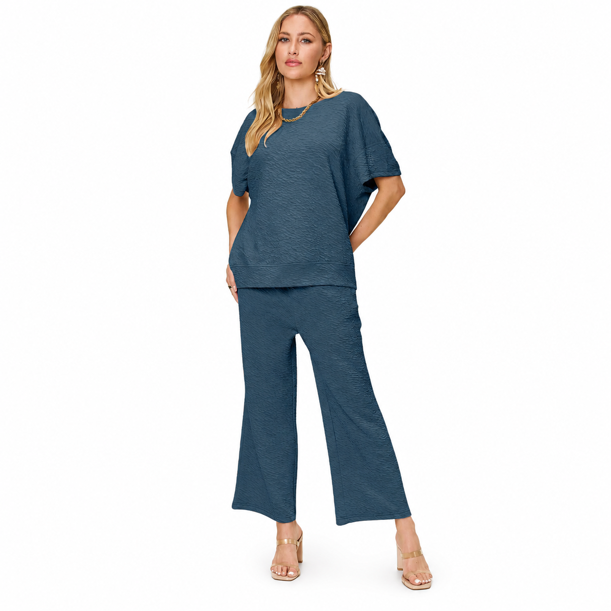 Women's matching textured lounge set